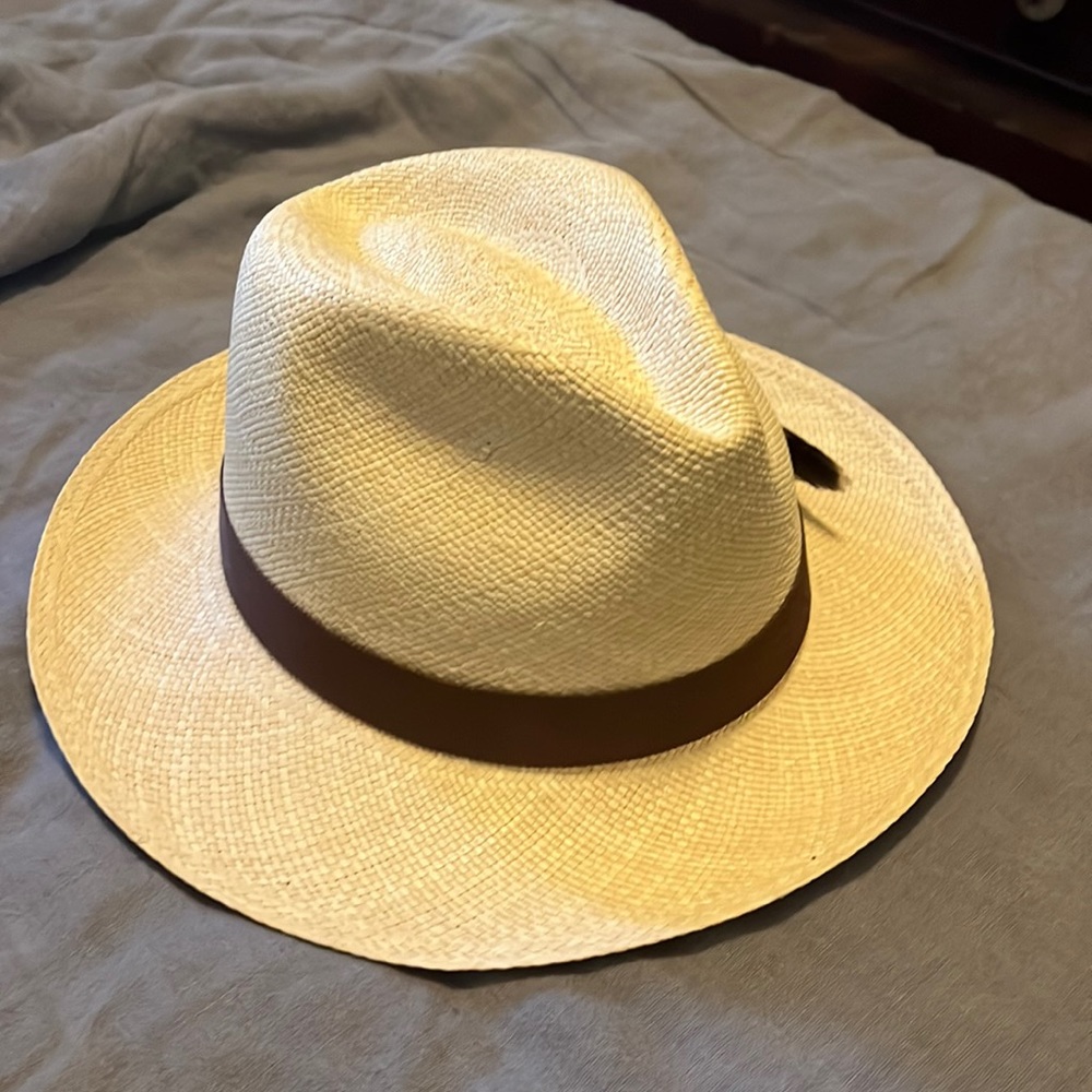 Lisa Carey New York Panama Straw Fedora NWOT  S/M